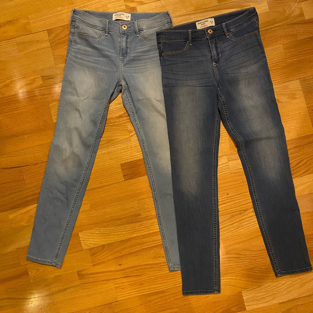 Abercrombie Kids Skinny Jeans in Light and Dark Blue